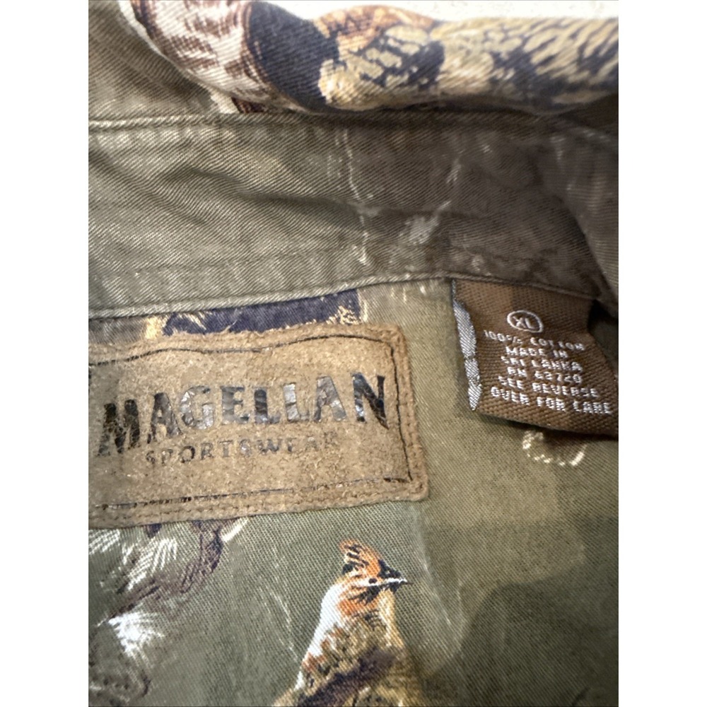 Magellan‎ Outdoors Green/ Brown button Up Duck Turkey Shirt XL Woods Country - Picture 6 of 7